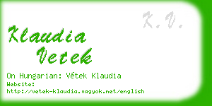 klaudia vetek business card