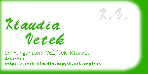 klaudia vetek business card